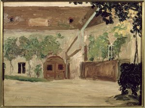 La bottega del falegname a Klosterneuburg, 1907 da Egon Schiele